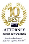 Ten Best | 2017 | Client Satisfaction | American Institute of Personal Injury Attorneys